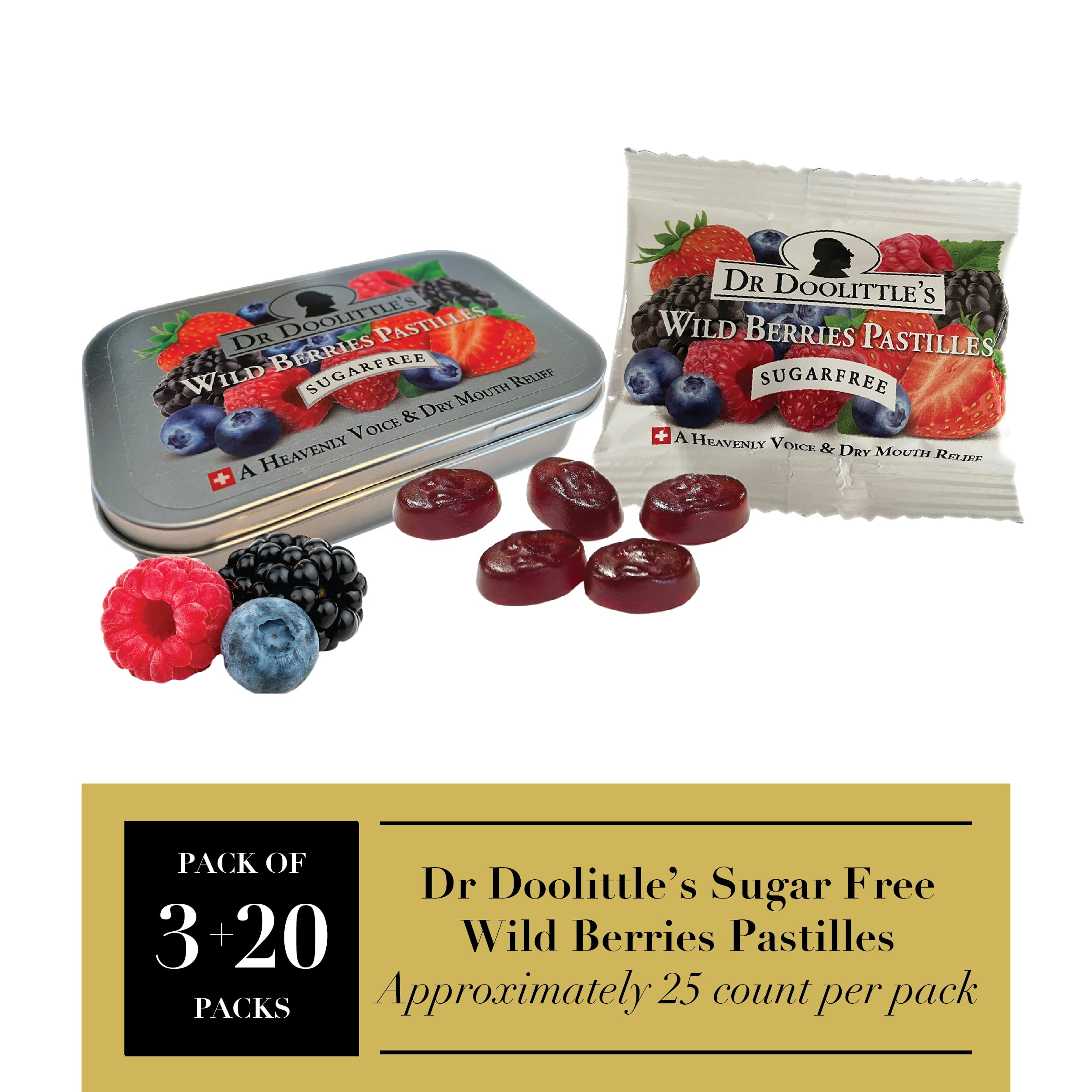 Doolittle Wild Berries travel-size 0.33 oz bag pastilles