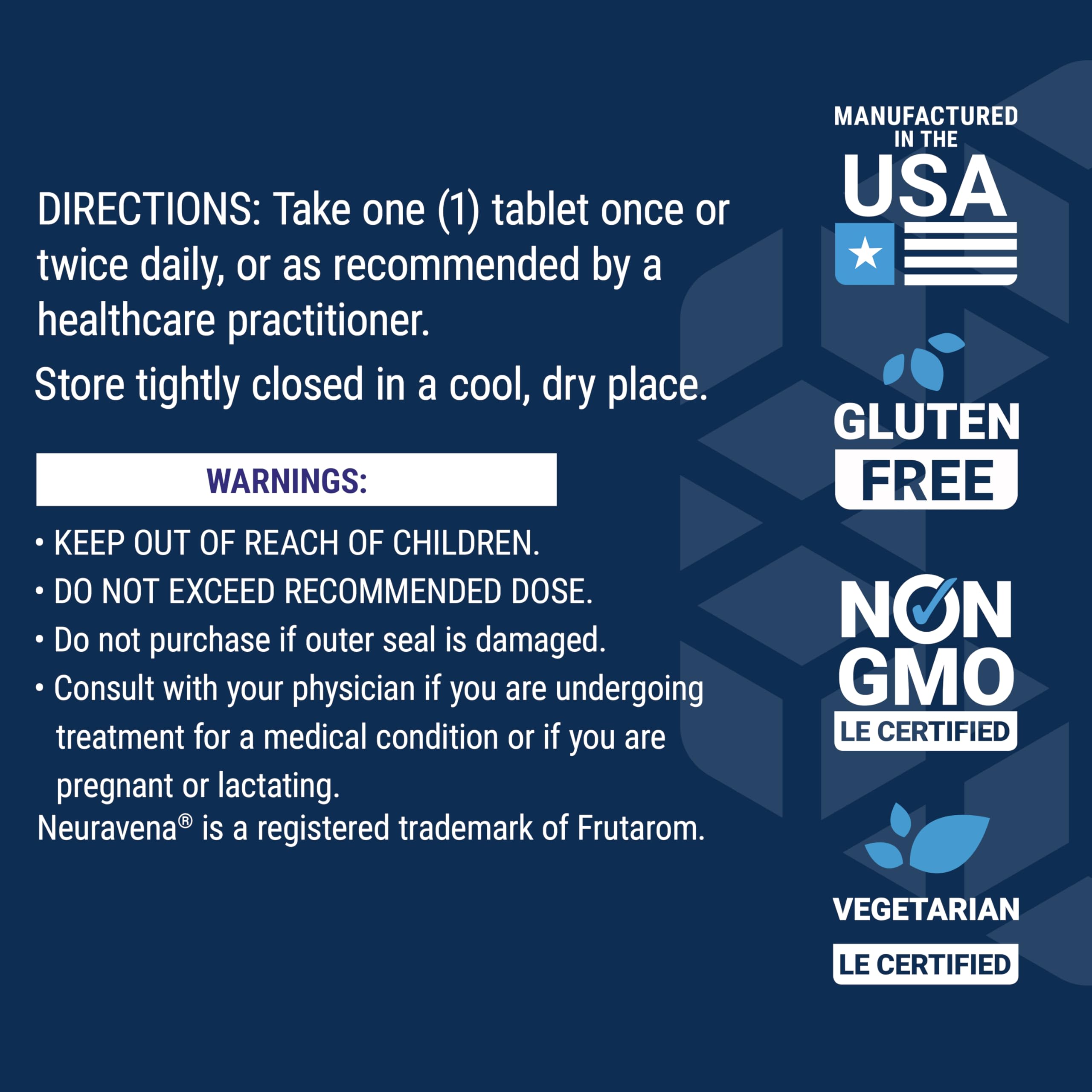 Non-GMO and Gluten-Free icons for Dopa-Mind