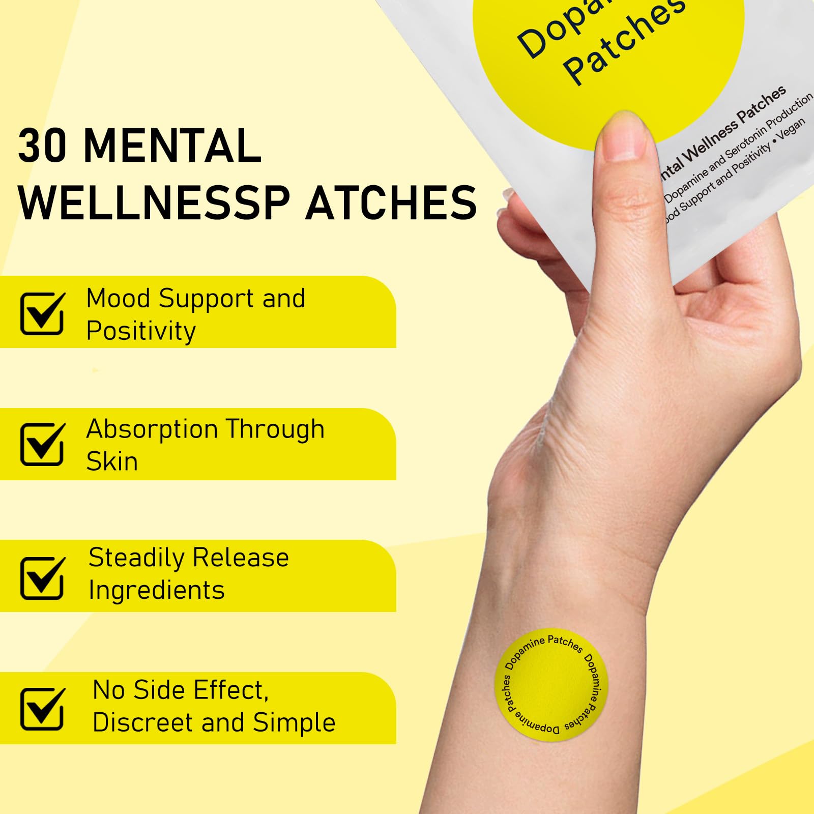 Close-up of plant-based ingredients label: Mucuna, 5-HTP, Lion’s Mane, Rhodiola