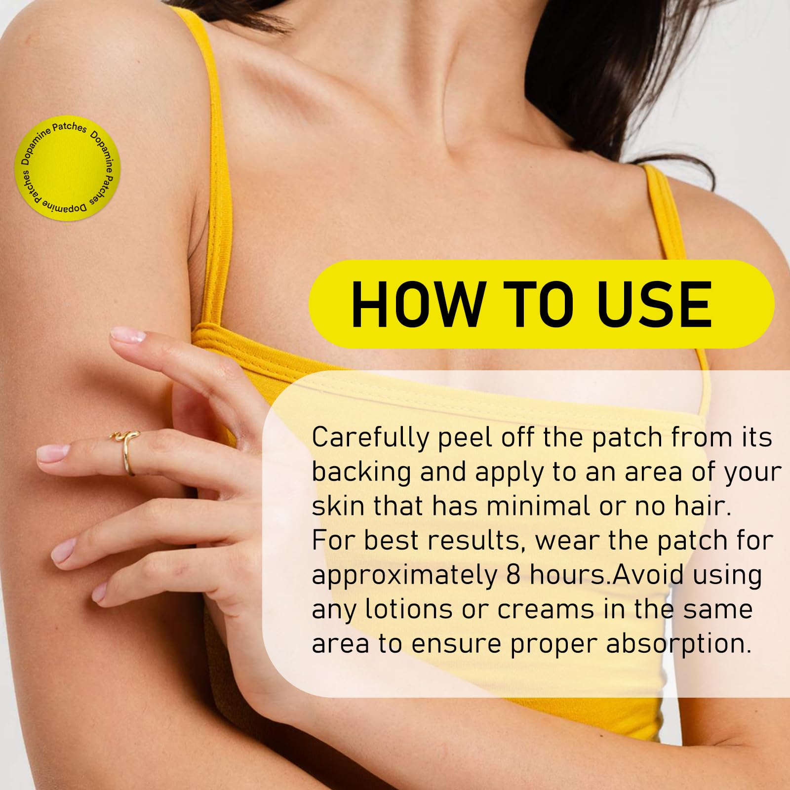 Person applying patch as part of daily wellness routine