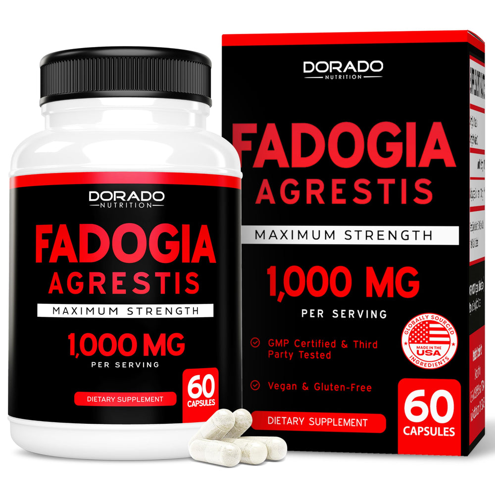 Dorado Nutrition fadogia-agrestis extract bottle 1000mg supports lean muscle and drive.