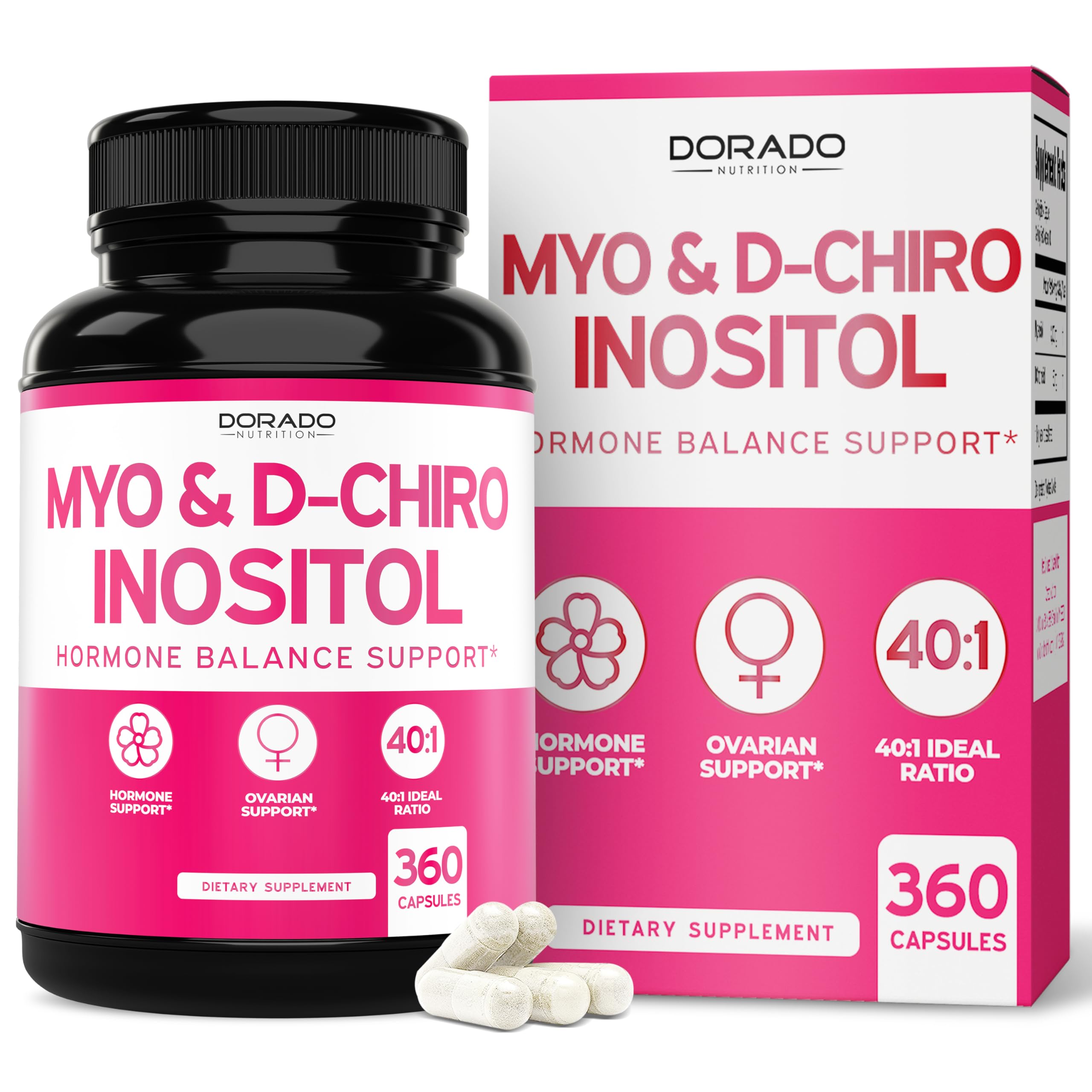 DORADO NUTRITION front packaging showing full 360 capsule bottle and benefits