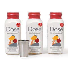 Front view of DOSE cholesterol supplement 16oz bottle