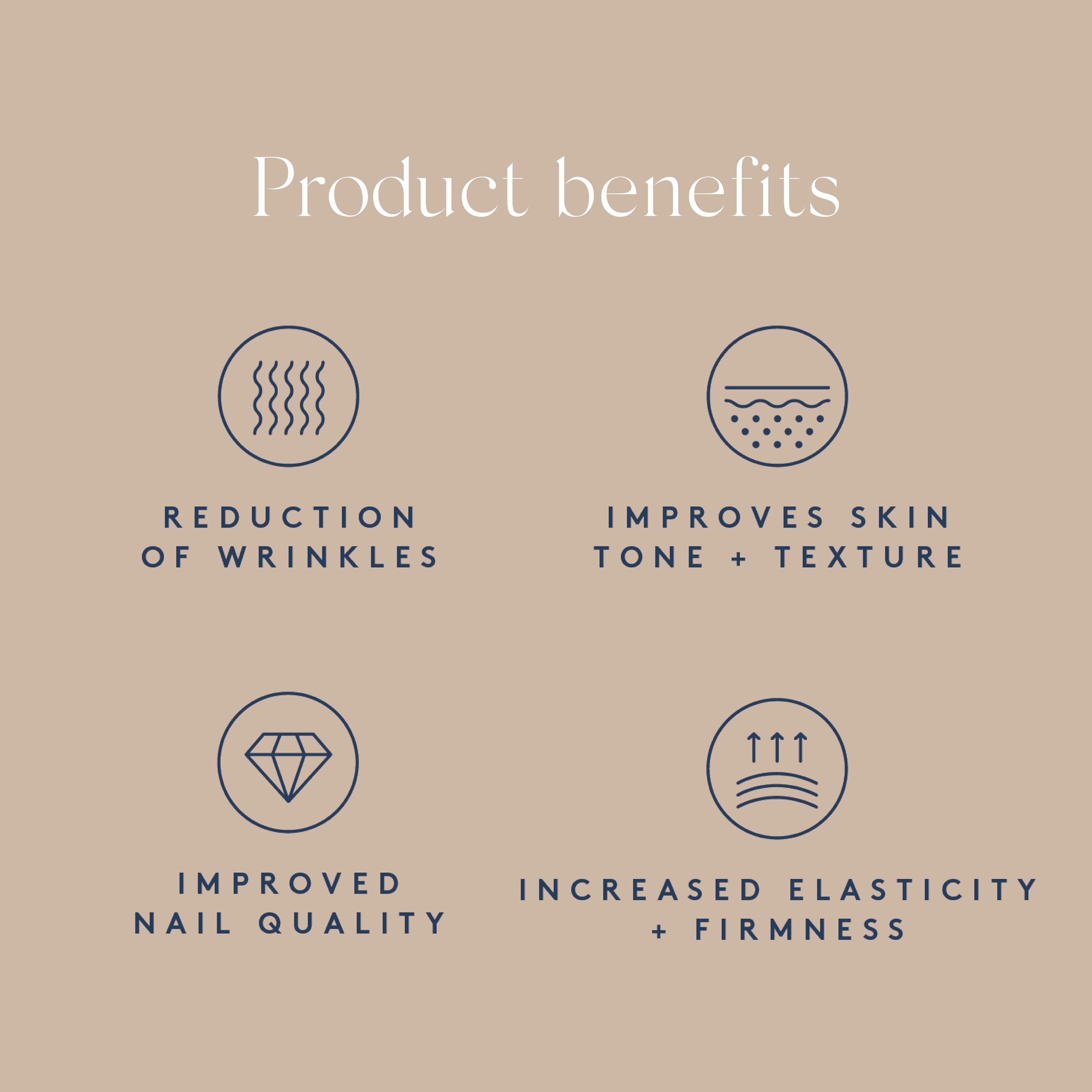 Usage image showing collagen peptides being mixed into a drink