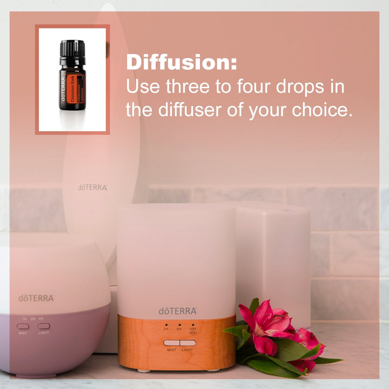 Cinnamon Bark essential oil used in a diffuser