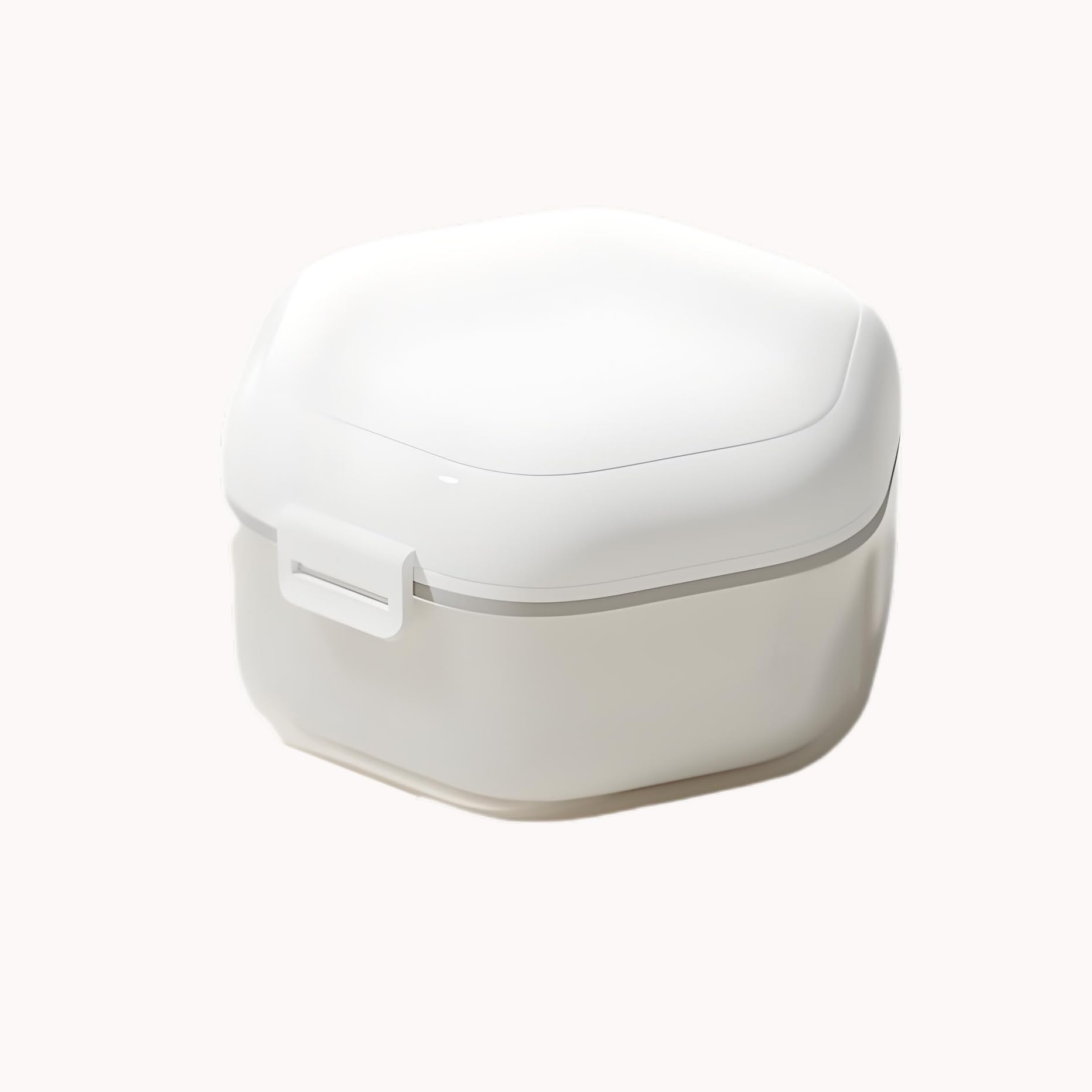Front view of double-layer invisible braces retainer storage box with hook