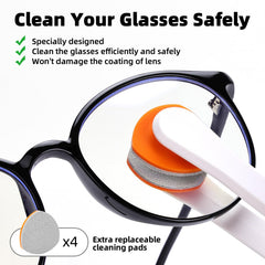 Double-layer microfiber cleaning pads for glasses