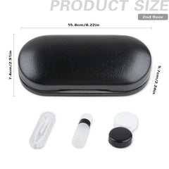 Double sided travel eyeglasses holder with built in mirror