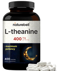 Bottle of Double Strength L-Theanine 400mg 400 capsules