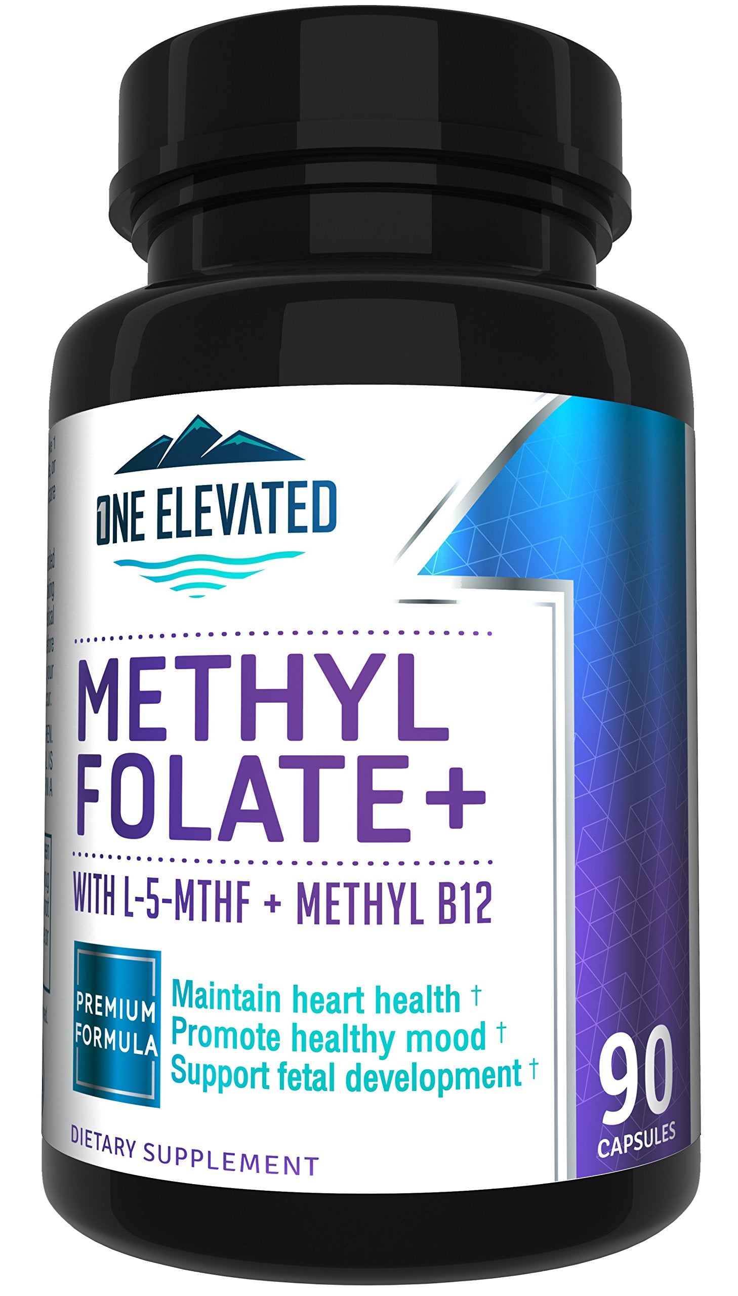 Front label of Double Strength Methyl Folate bottle