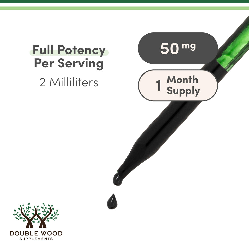 Double Wood Chlorophyll Drops mixed in beverages for a subtle earthy note.