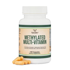 Double Wood methylated multivitamin bottle – front view