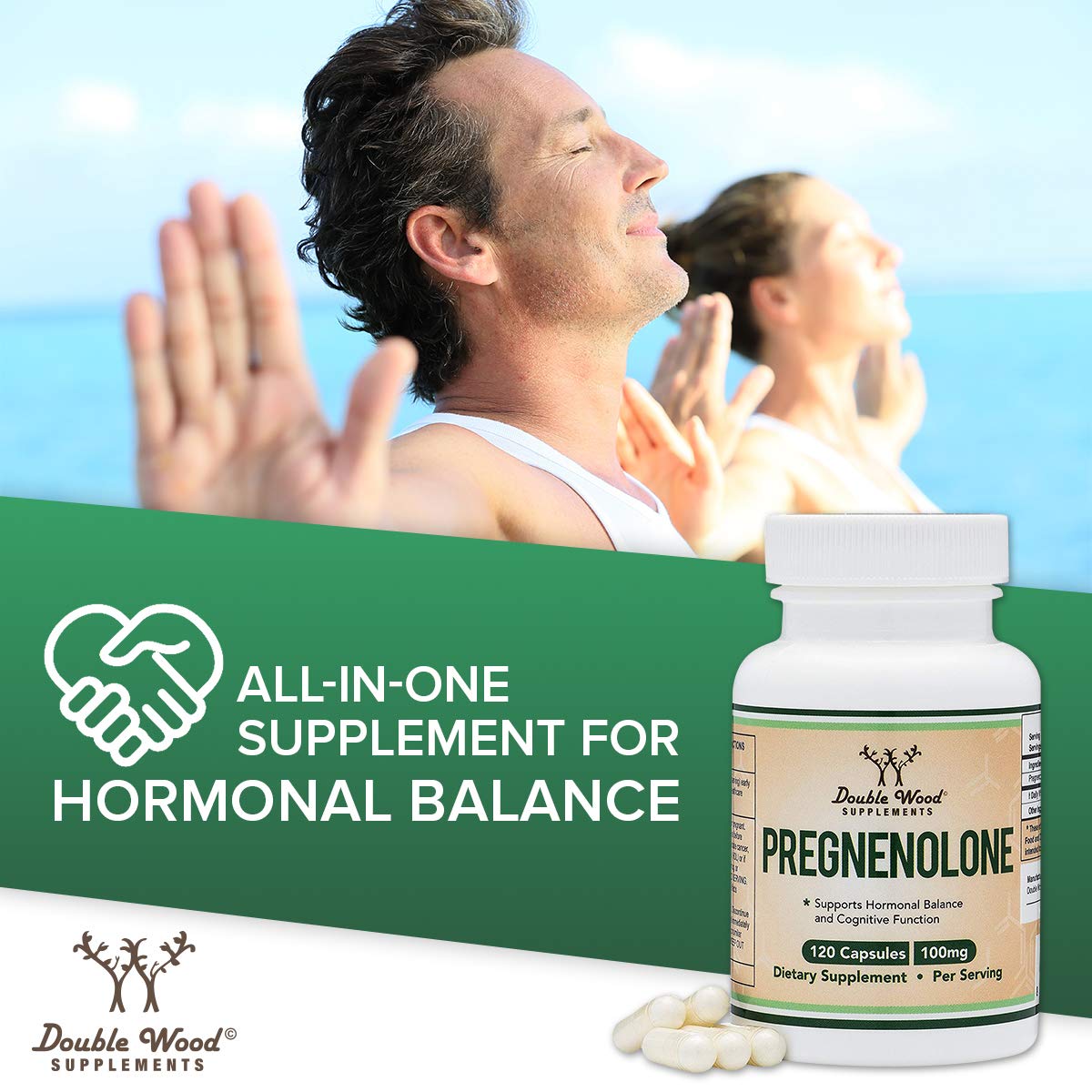 Double Wood pregnenolone bottle for wellness