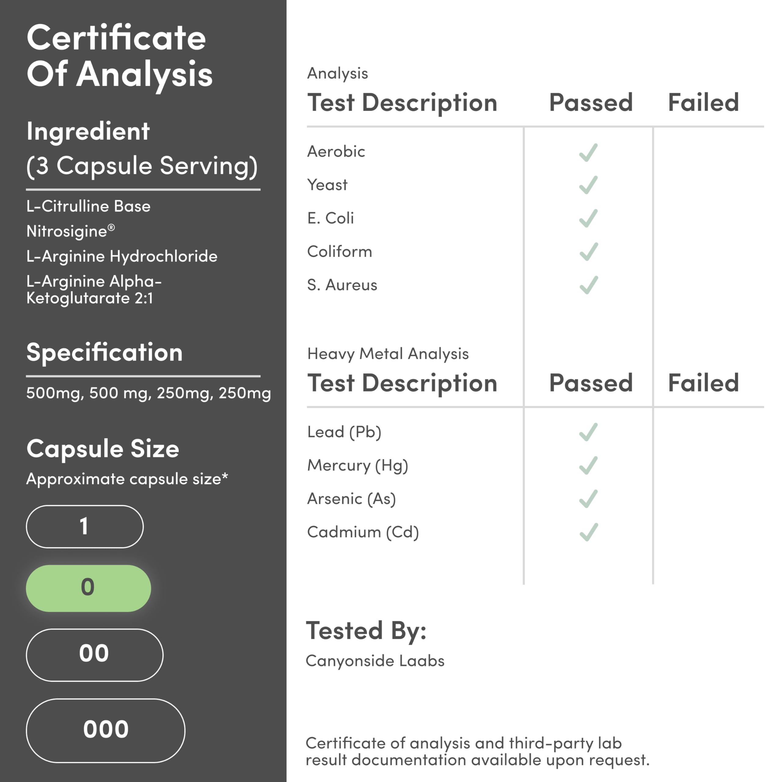 Third-party testing seal on Nitric Oxide supplement packaging