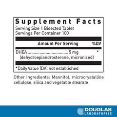 Bottle of Douglas Laboratories DHEA 5 mg dissolvable tablets