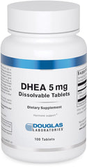 Front view of Douglas Laboratories DHEA 5 mg dissolvable tablets