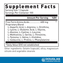 Front view of Douglas Laboratories Free Form Amino Capsules bottle