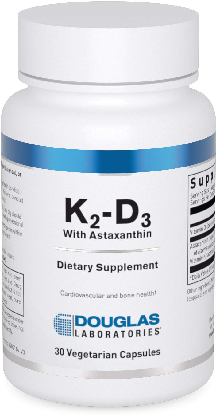 Douglas Laboratories K2-D3 with Astaxanthin bottle, 30 vegetarian capsules