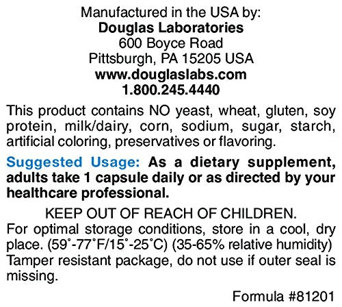 Product label for Douglas Laboratories Magnesium Oxide