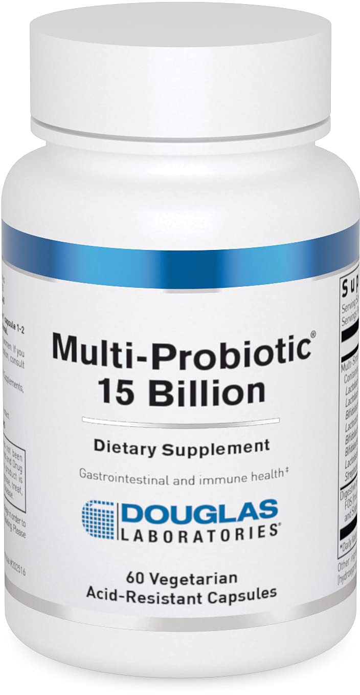 Douglas Laboratories Multi-Probiotic 15B bottle with 60 vegetarian acid-resistant capsules