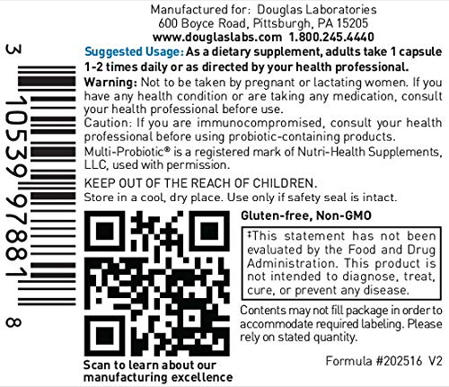 Front label of Douglas Laboratories Multi-Probiotic 15B bottle