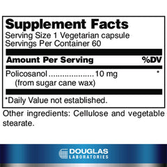 Policosanol product label and packaging