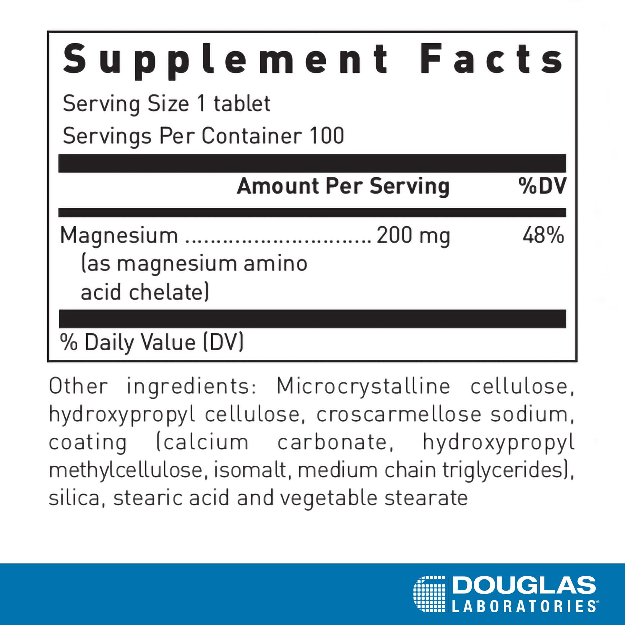 Close-up of Amino-Mag 200 label highlighting magnesium chelate
