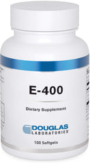 Front view of Douglas Laboratories E-400 Vitamin E bottle