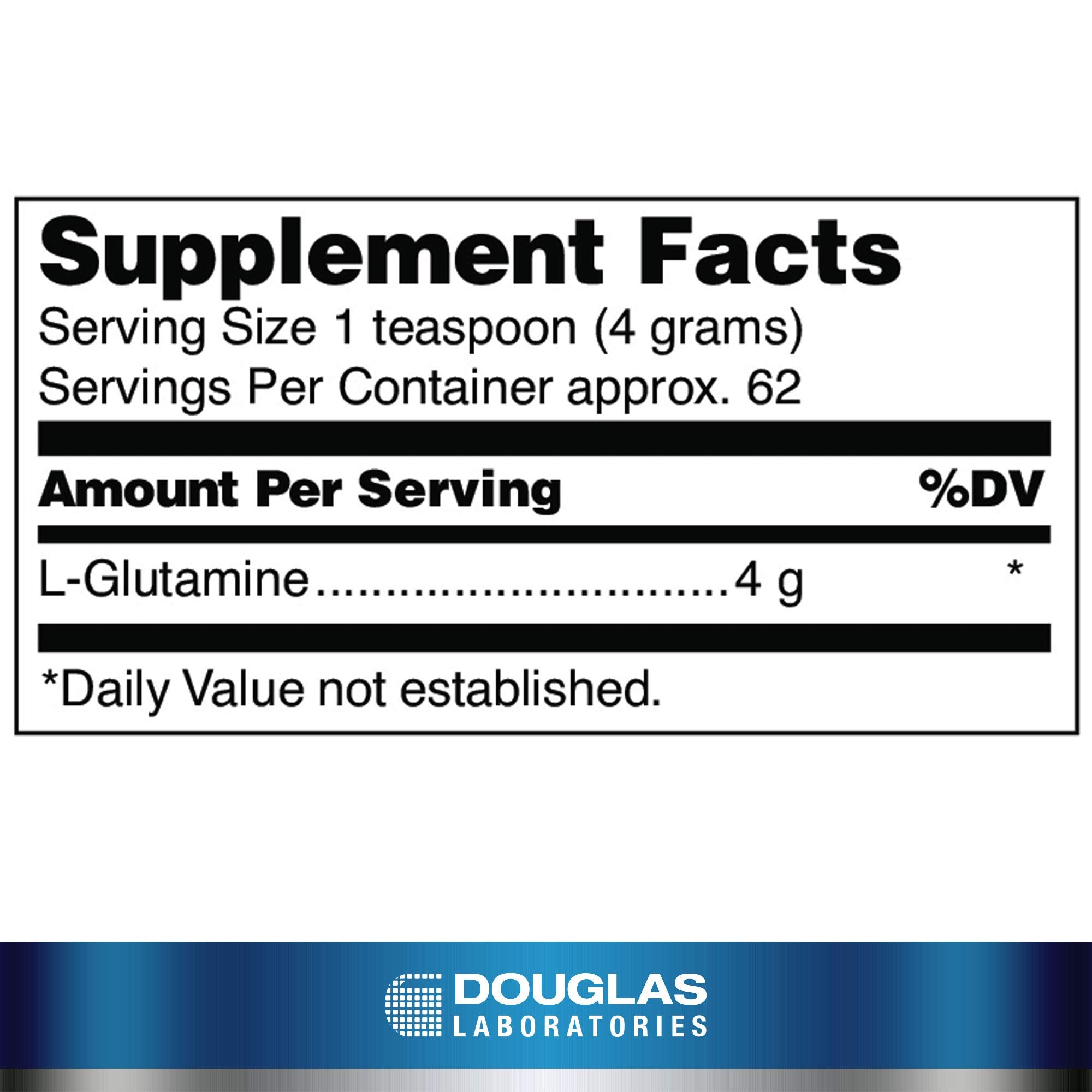 L-Glutamine Powder 250 g label close-up
