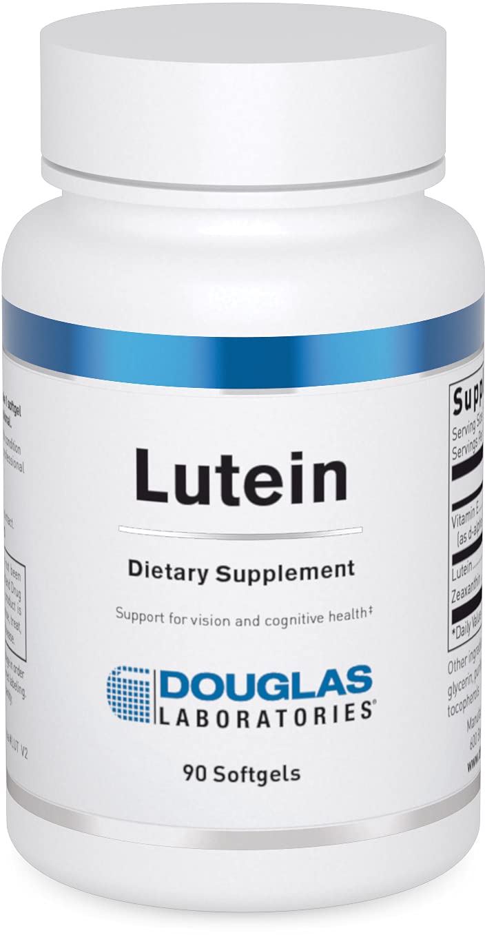Bottle of Douglas Laboratories Lutein 6 mg with Zeaxanthin softgels, 90-count