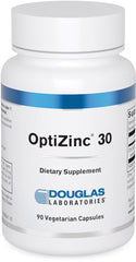 Bottle of Douglas Laboratories Opti Zinc 30 mg capsules