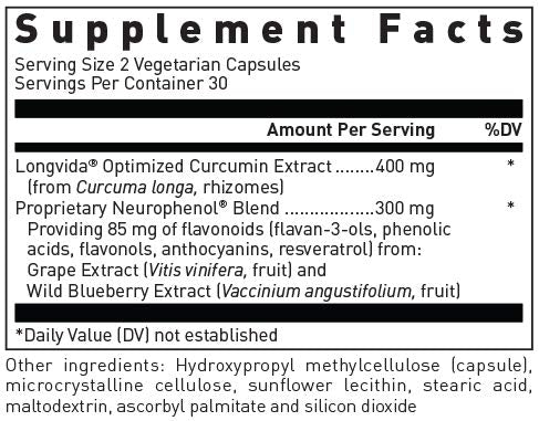 Product side view of Douglas Laboratories Optimized Curcumin with Neurophenol