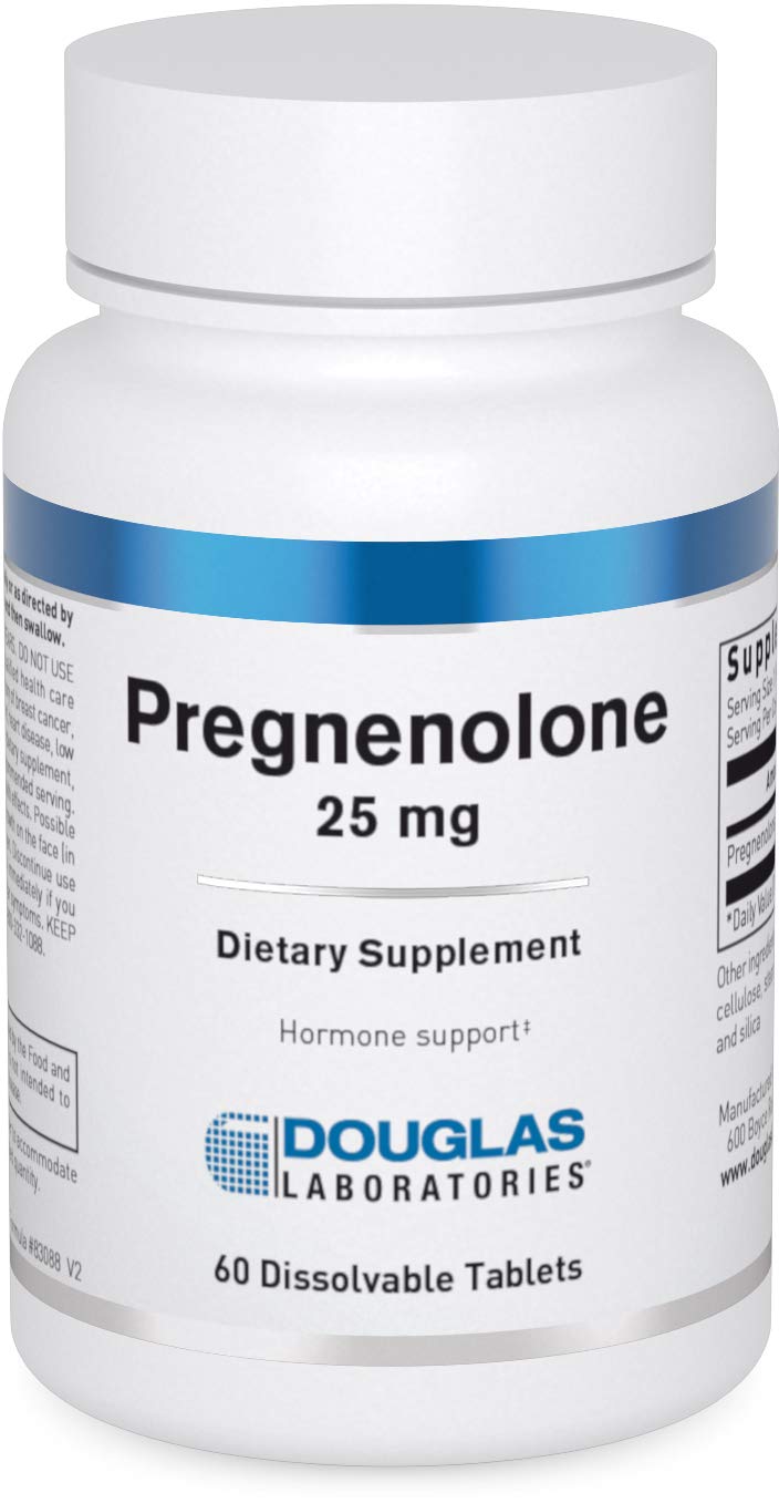 Front view of Douglas Laboratories Pregnenolone 25 mg tablets