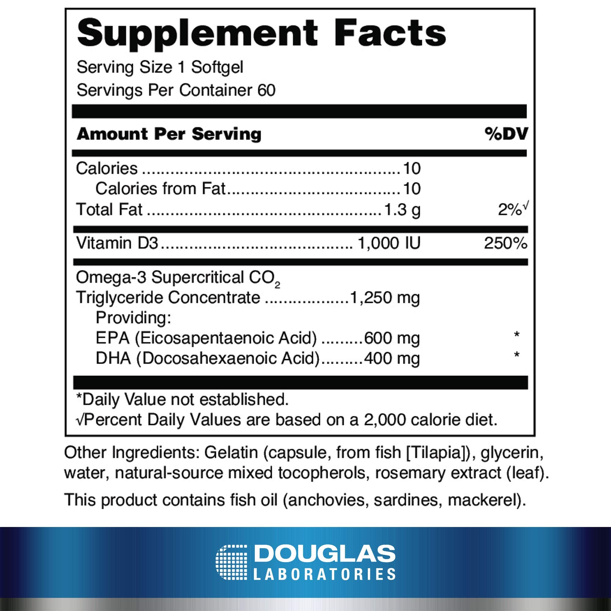 QUELL Fish Oil bottle side view with label