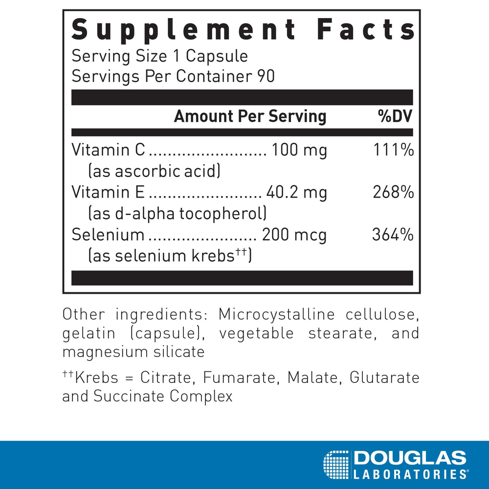 Selenium Plus packaging showing vitamins E and C