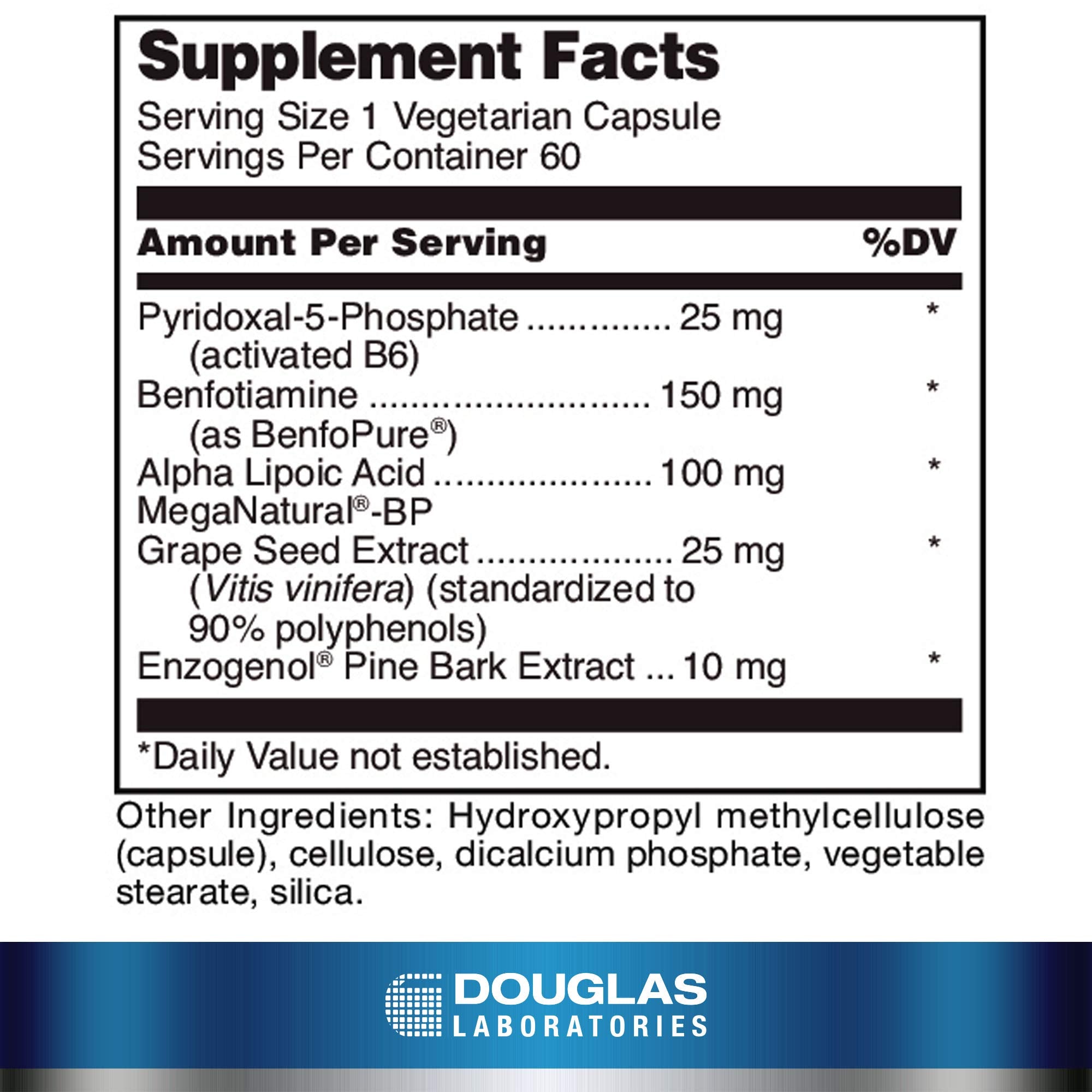 Close-up of Ultra Benfotiamine bottle label