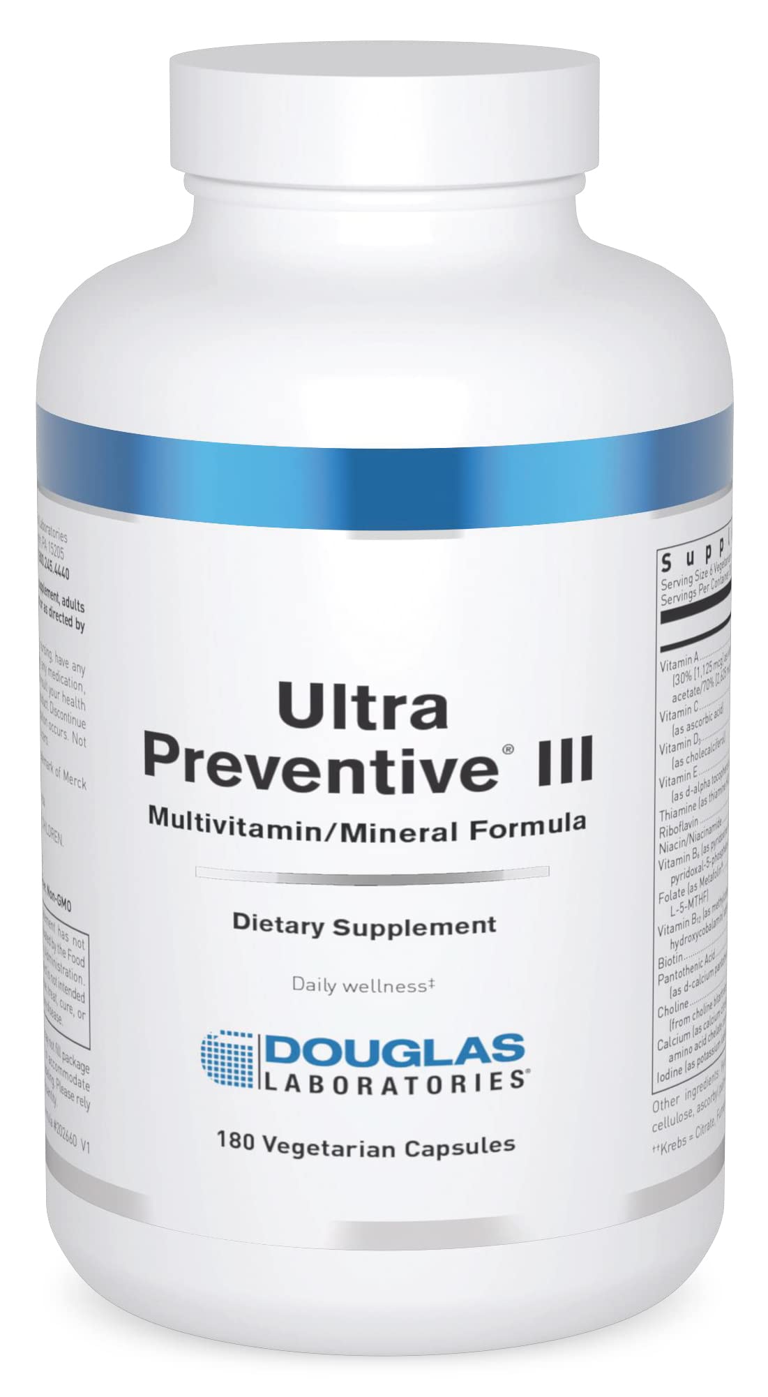 Bottle of Douglas Laboratories Ultra Preventive III 180 capsules