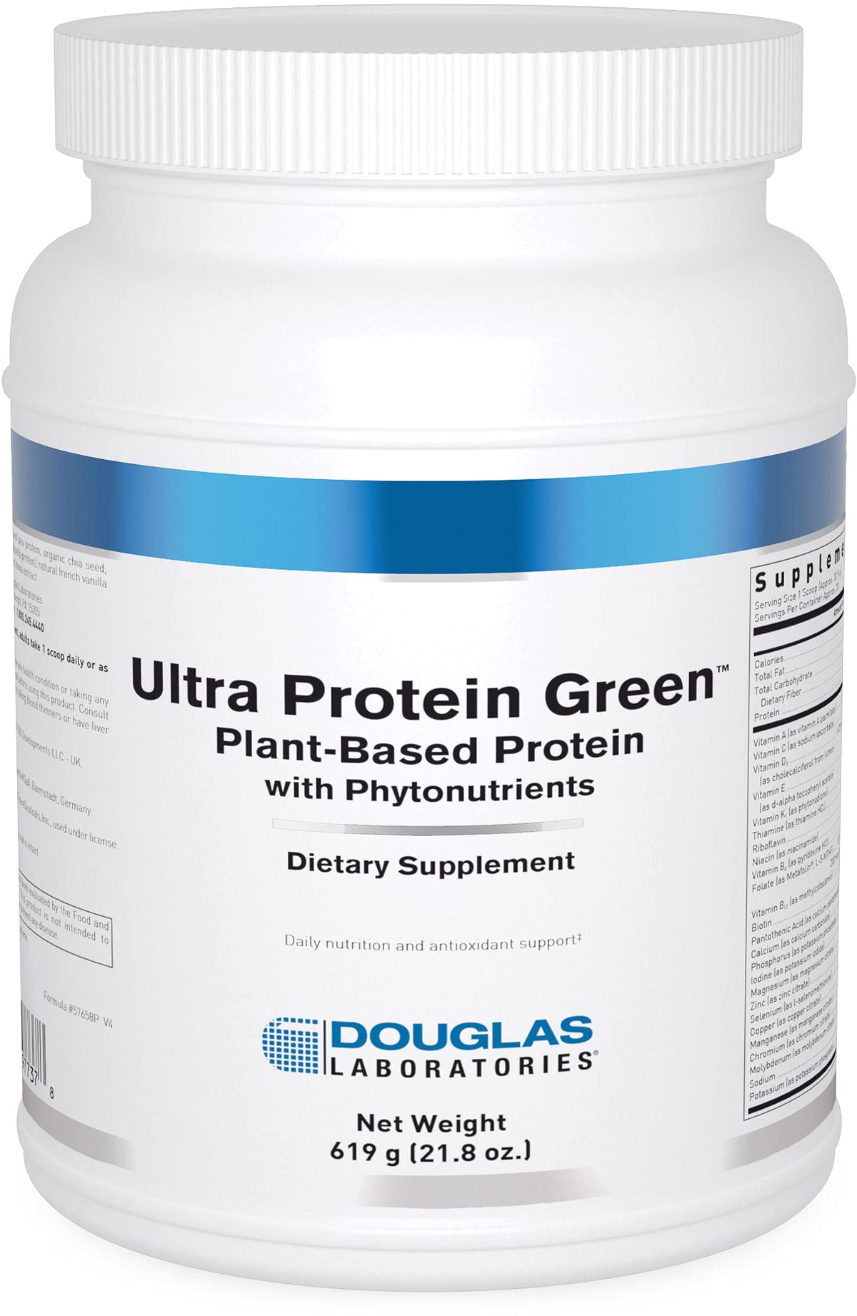Douglas Laboratories Ultra Protein Green Vanilla Plant-Based Protein Powder 21.8 oz container