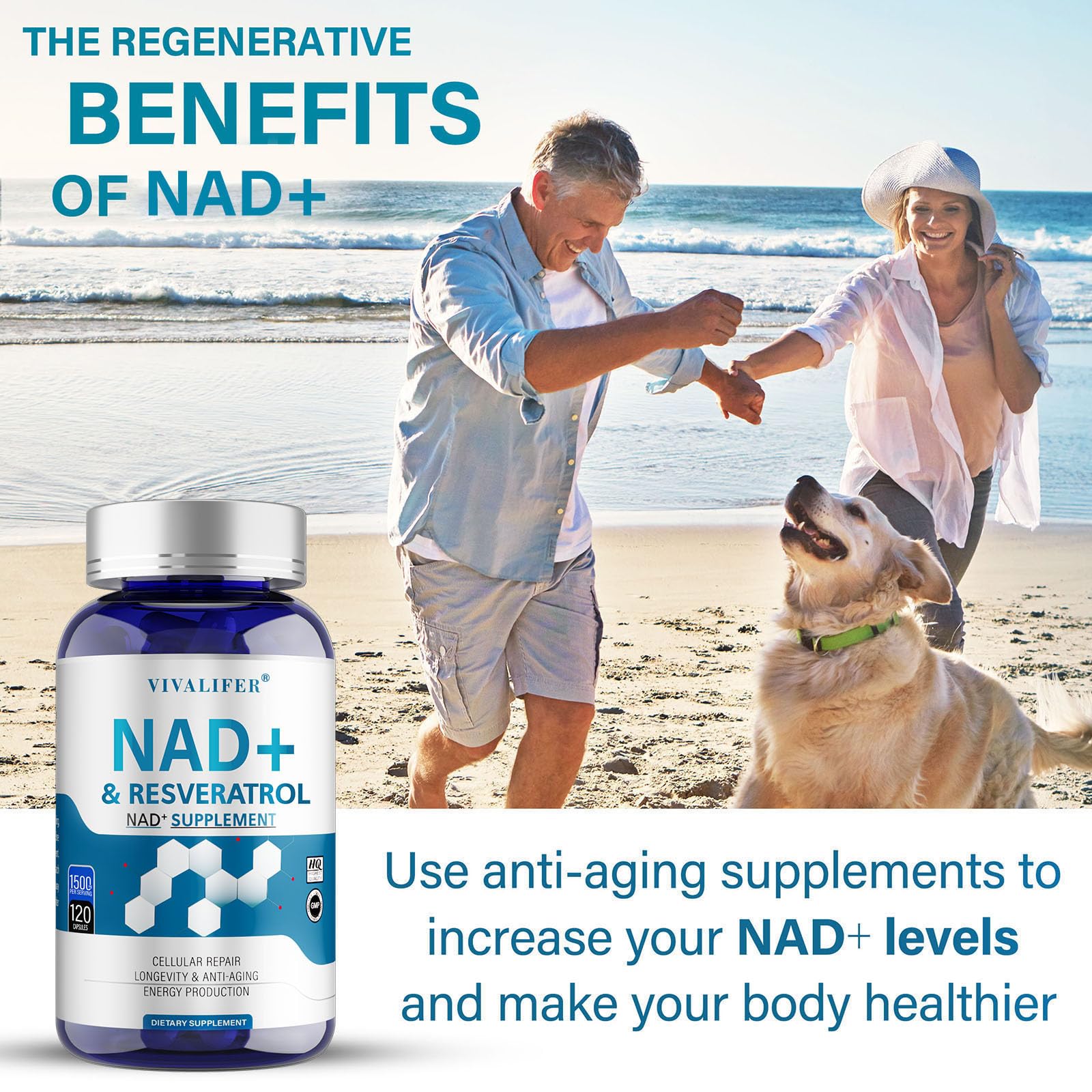 NAD+ and Resveratrol ingredients on product label