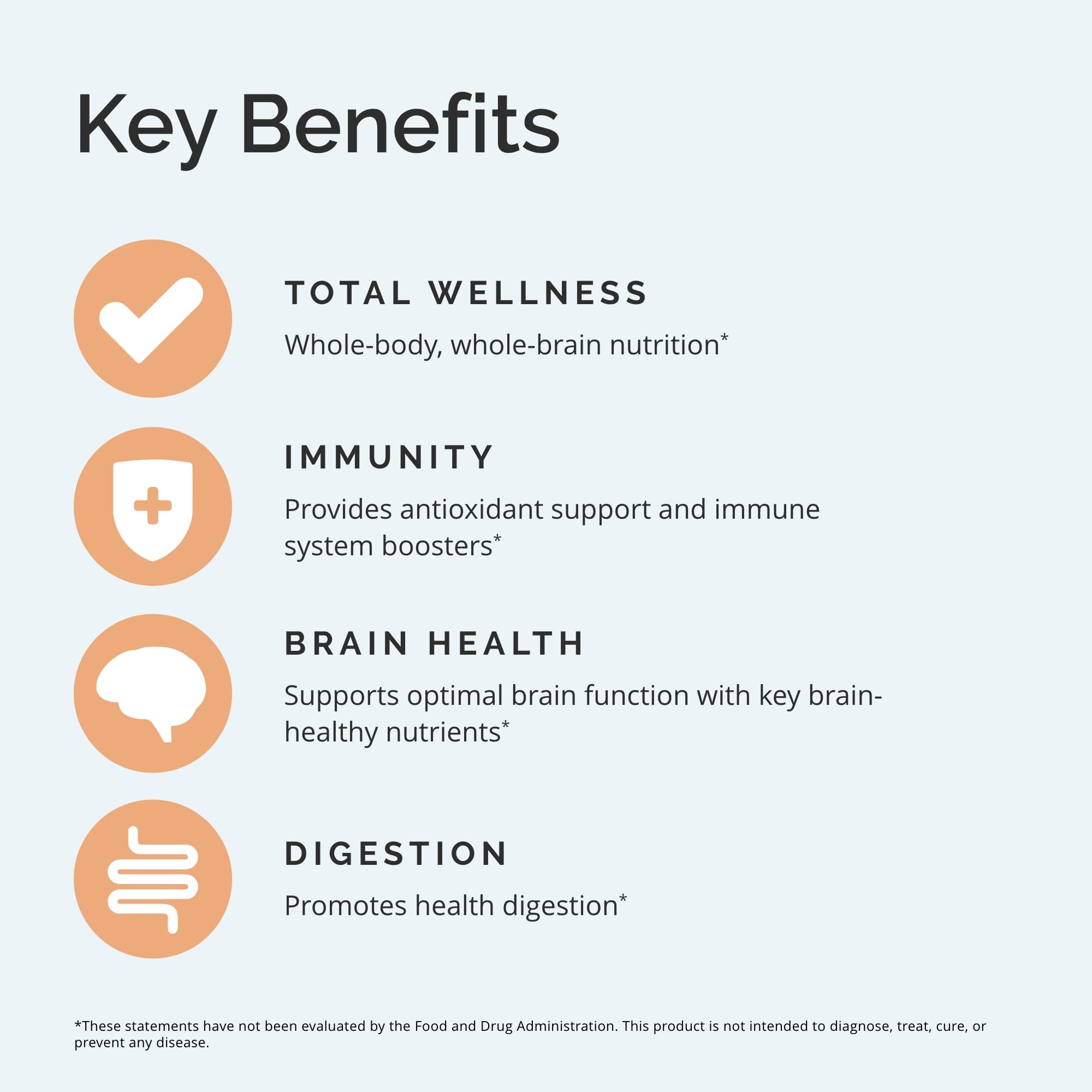 Nutrient blend imagery - blueberries, acai, spinach, broccoli, carrot