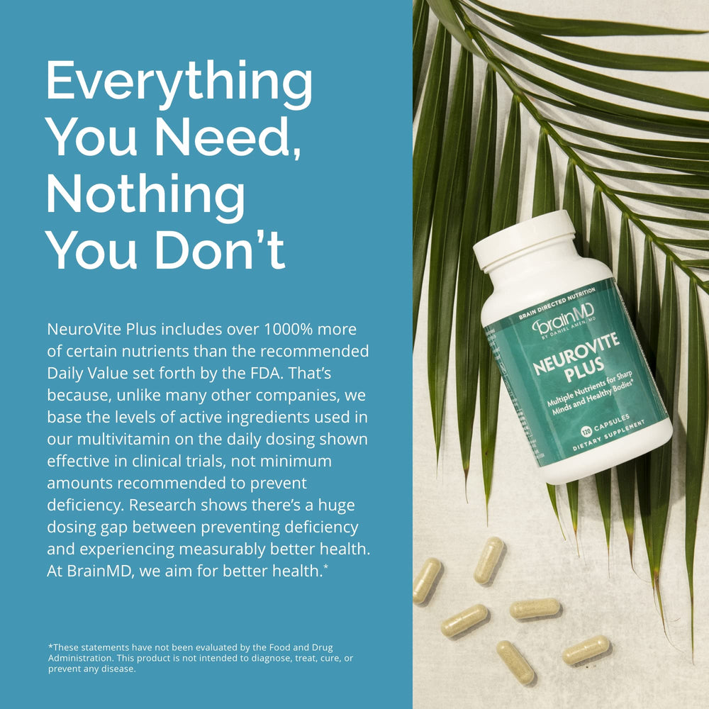 BrainMD NeuroVite Plus packaging and manufacturing facilities badge