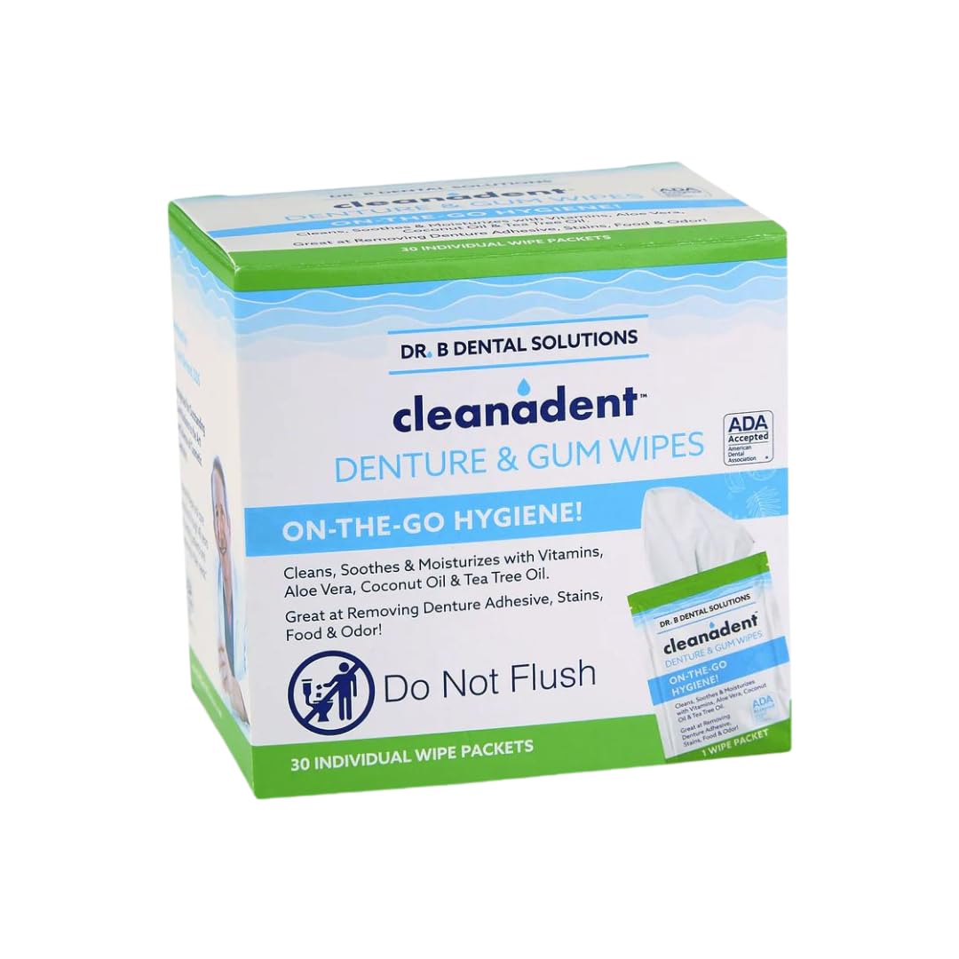 Dr. B Cleanadent Wipes 60-count package hero image