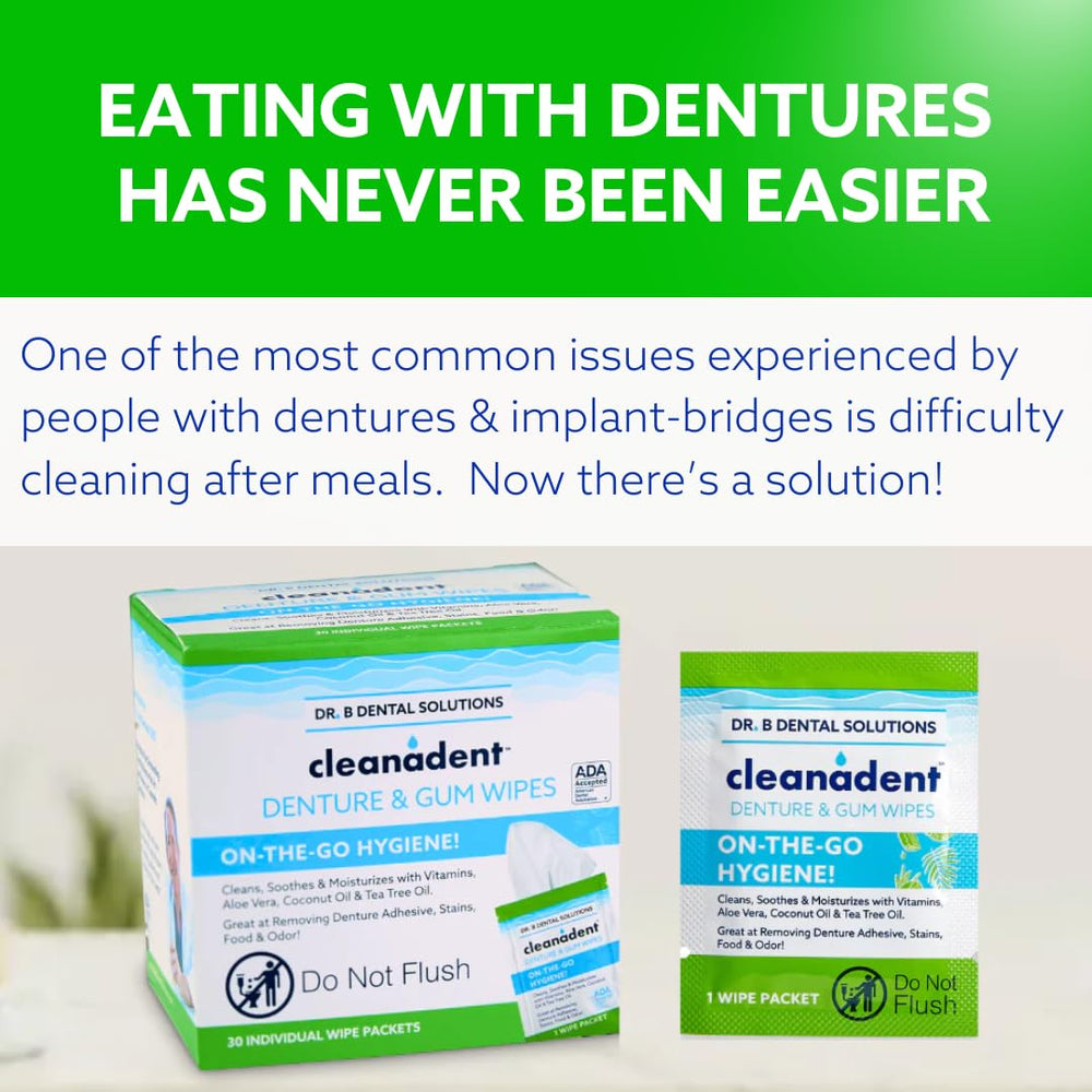 Wipes removing stains and odors from dentures