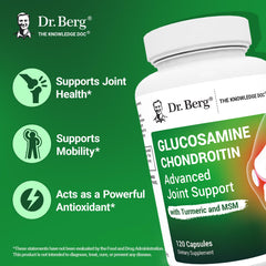 Close-up of label highlighting 1500 mg glucosamine sulfate per serving