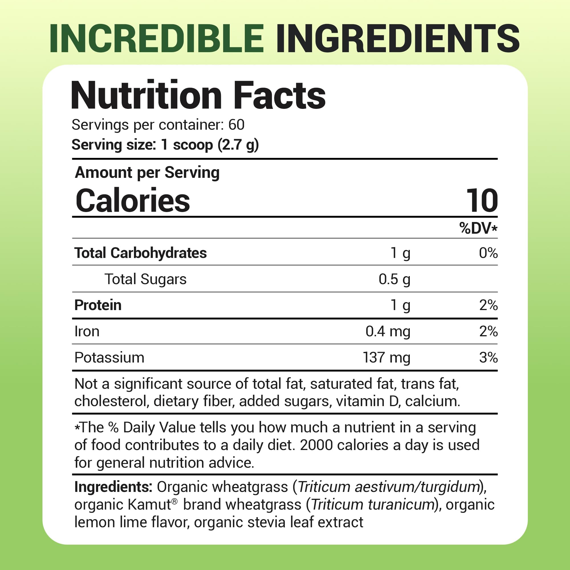 Serving of lemon-flavored green superfood powder