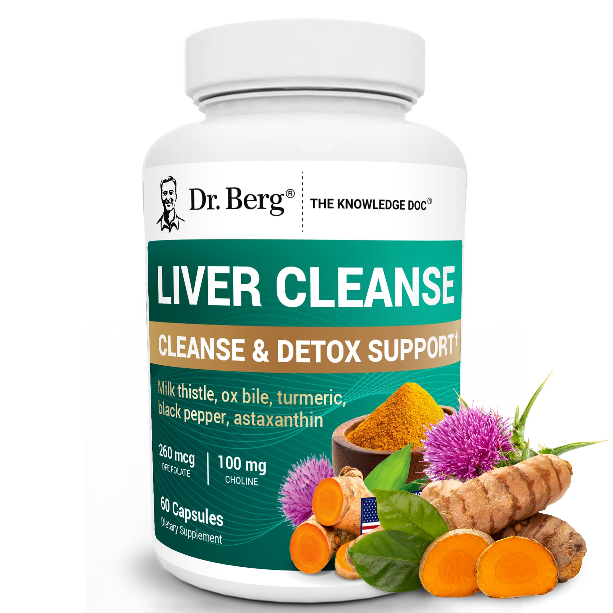 Dr. Berg Liver Cleanse Detox Capsules bottle with label
