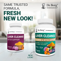 Close-up of Dr. Berg Liver Cleanse bottle and capsules
