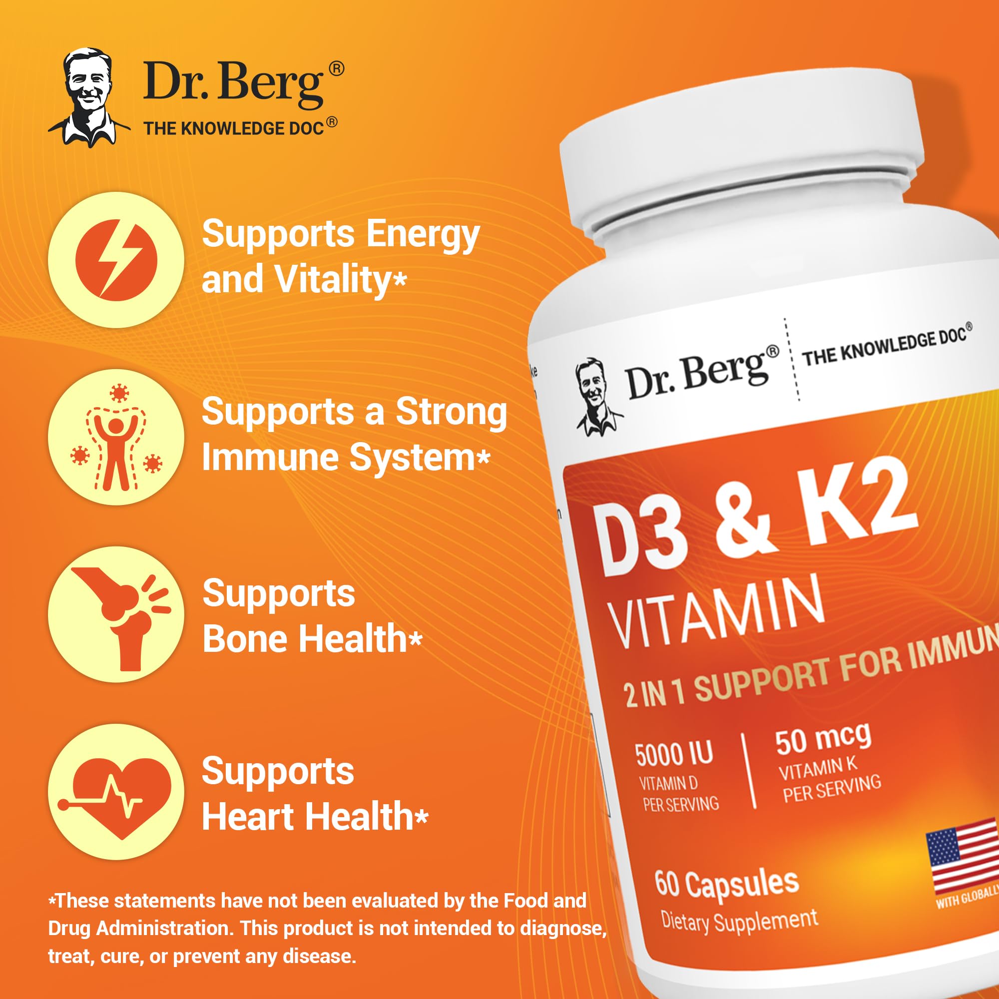 Dr. Berg D3K2 capsules ready for daily use