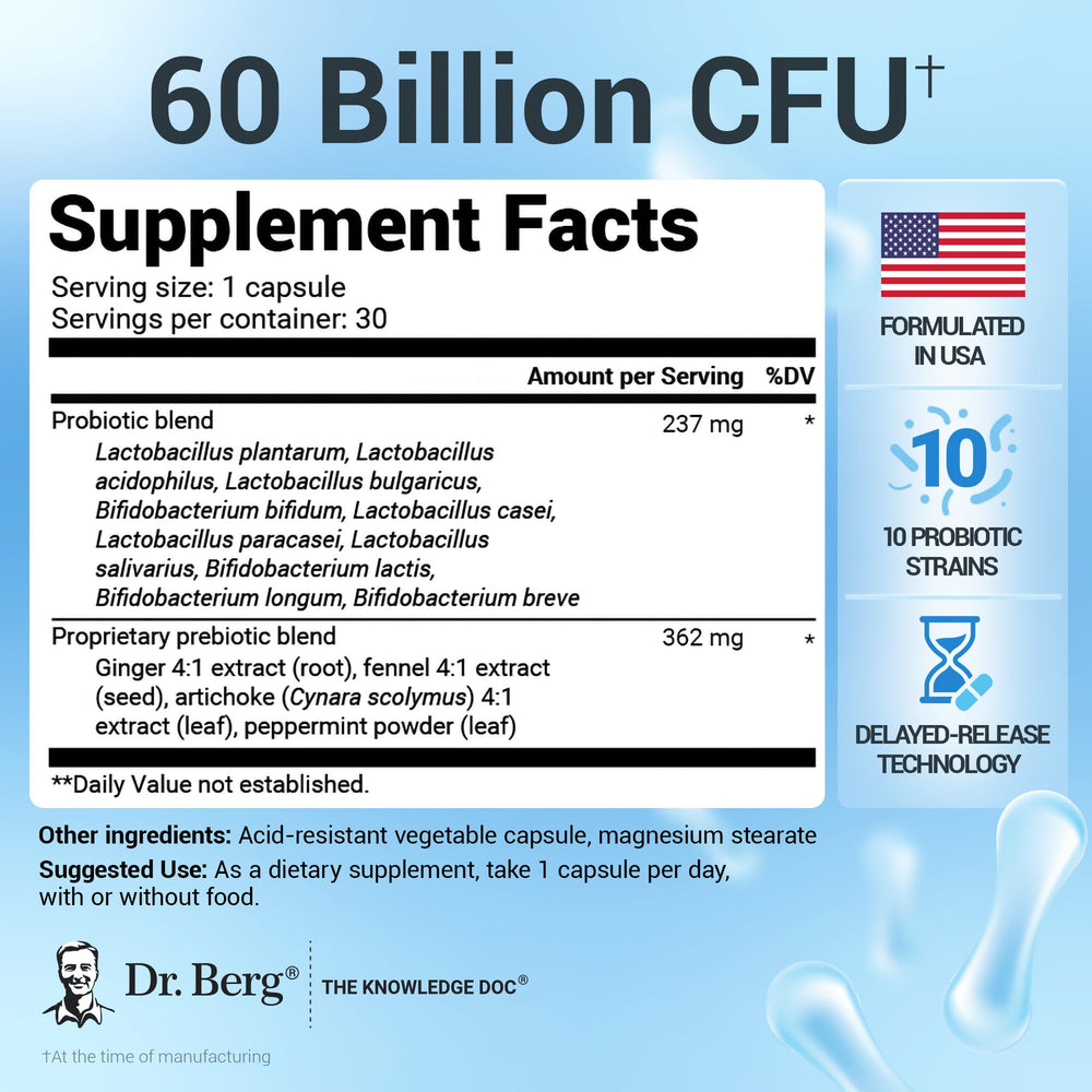 Close-up of 60 Billion CFUs on packaging