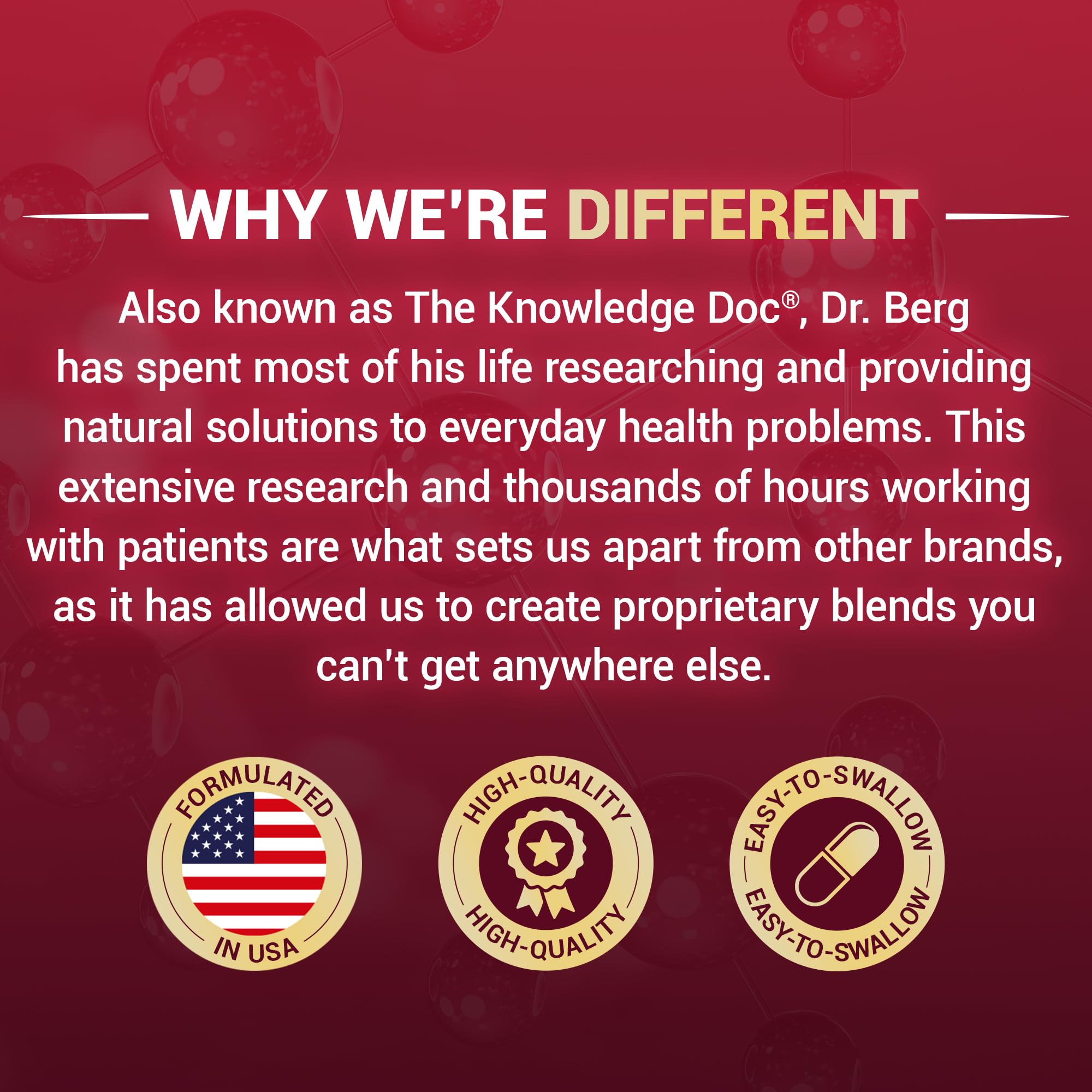 Shelf-ready Dr. Berg Zinc packaging conveys US-made quality and cGMP care.